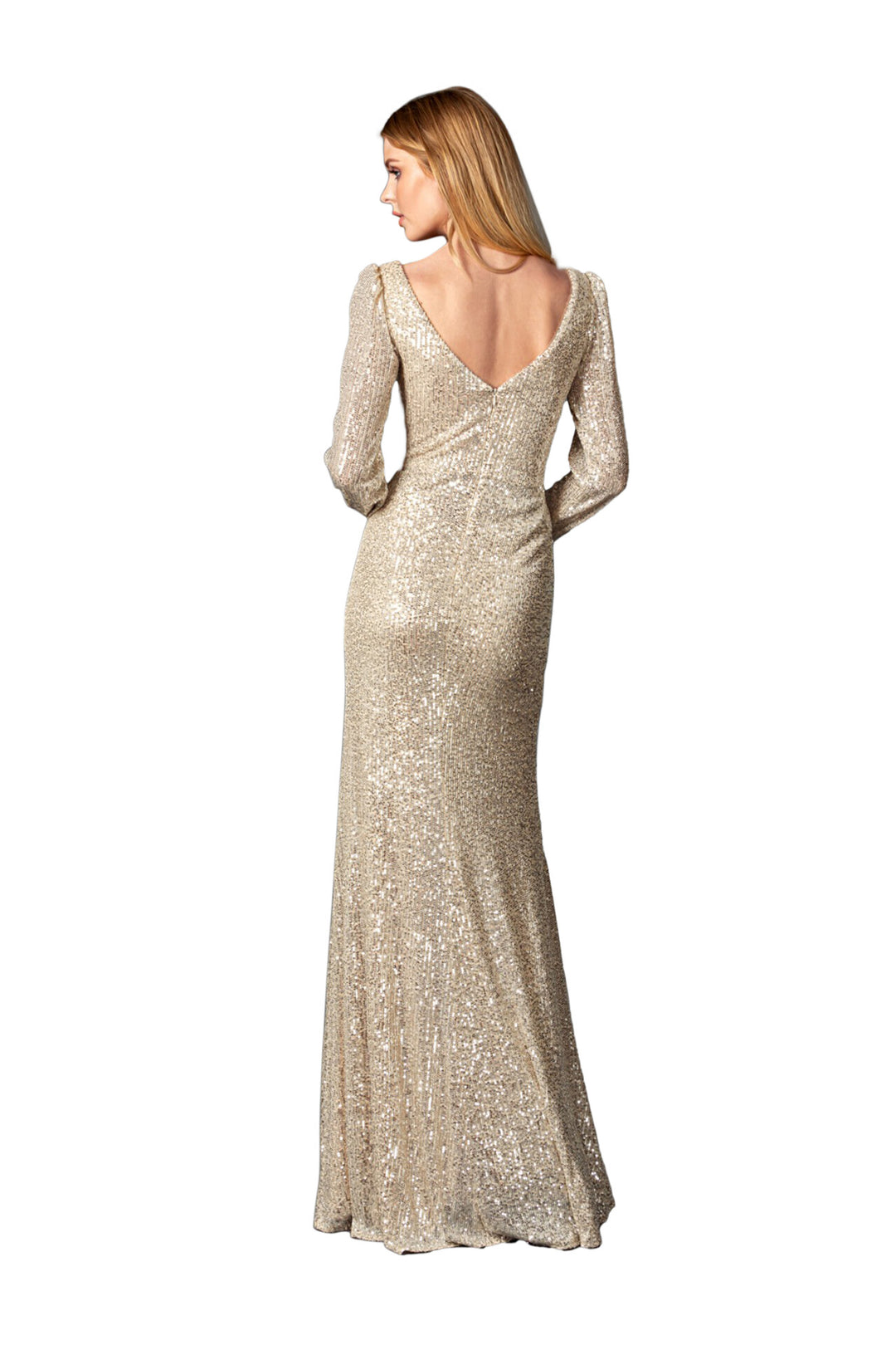 Vestido de lentejuelas con abertura