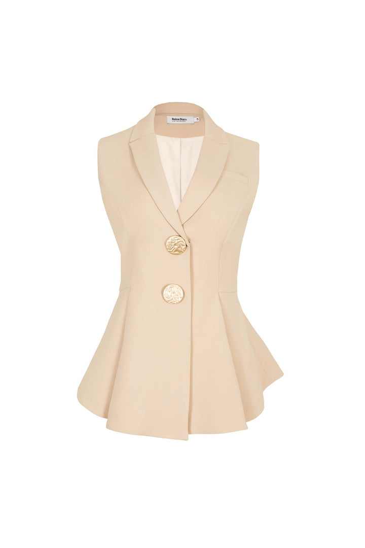Saco sin mangas con corte entallado y solapa
