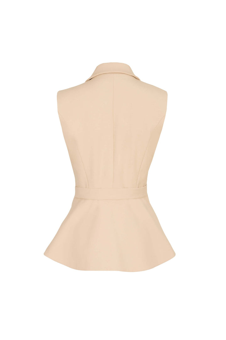 Saco sin mangas con corte entallado y solapa