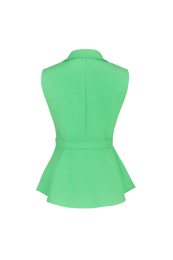 Saco sin mangas con corte entallado y solapa