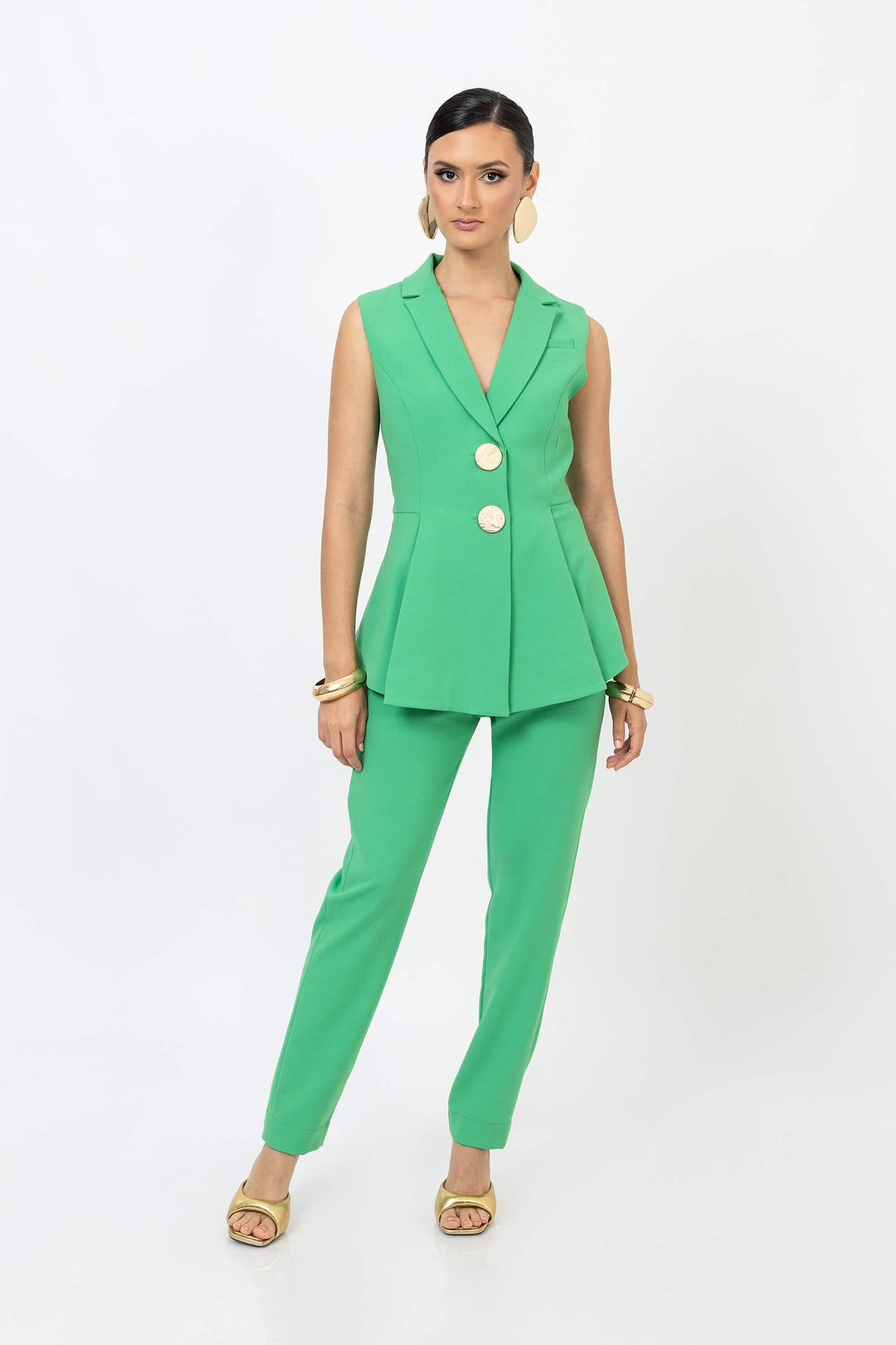 Pantalón sastre con pierna recta y tiro medio