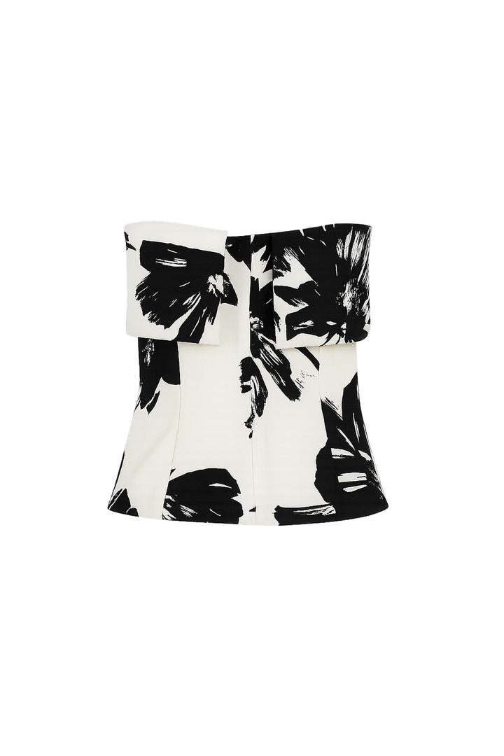 Blusa strapless floral