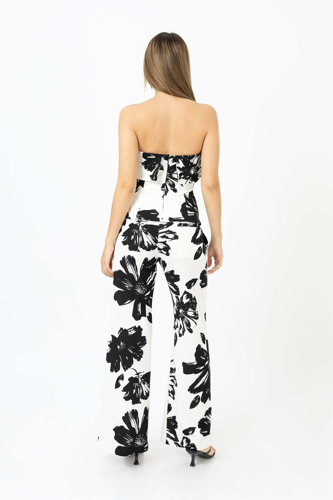Blusa strapless floral