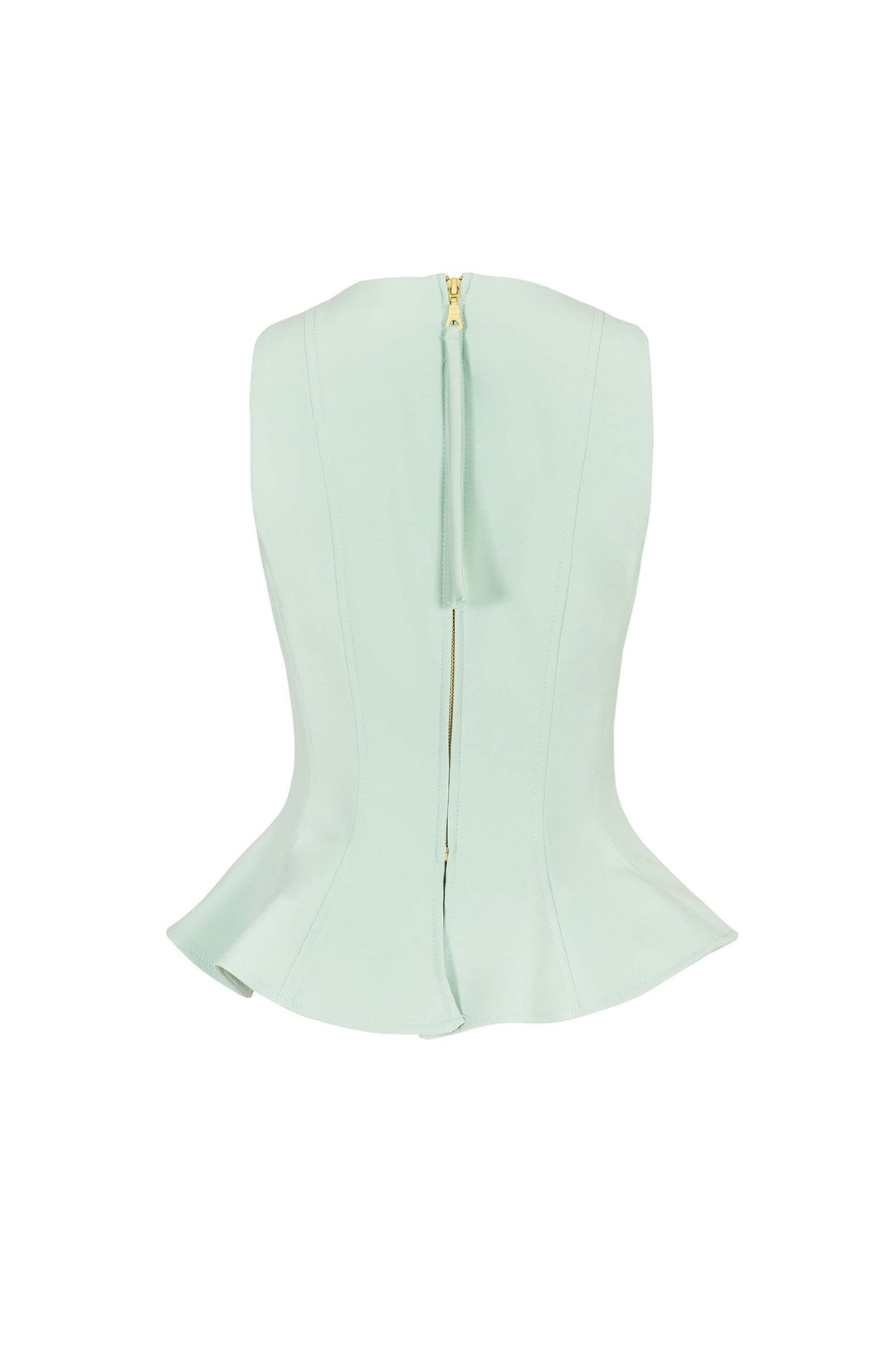 Blusa peplum sin mangas con escote cuadrado