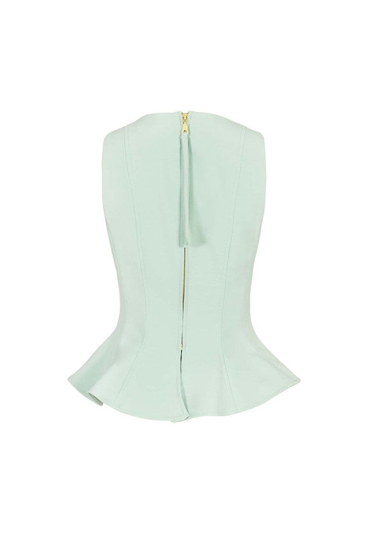 Blusa peplum sin mangas con escote cuadrado