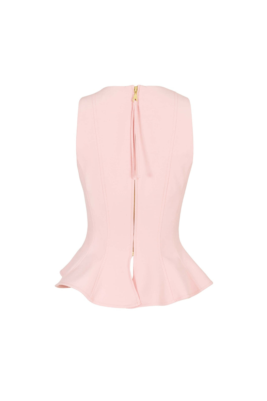 Blusa peplum sin mangas con escote cuadrado