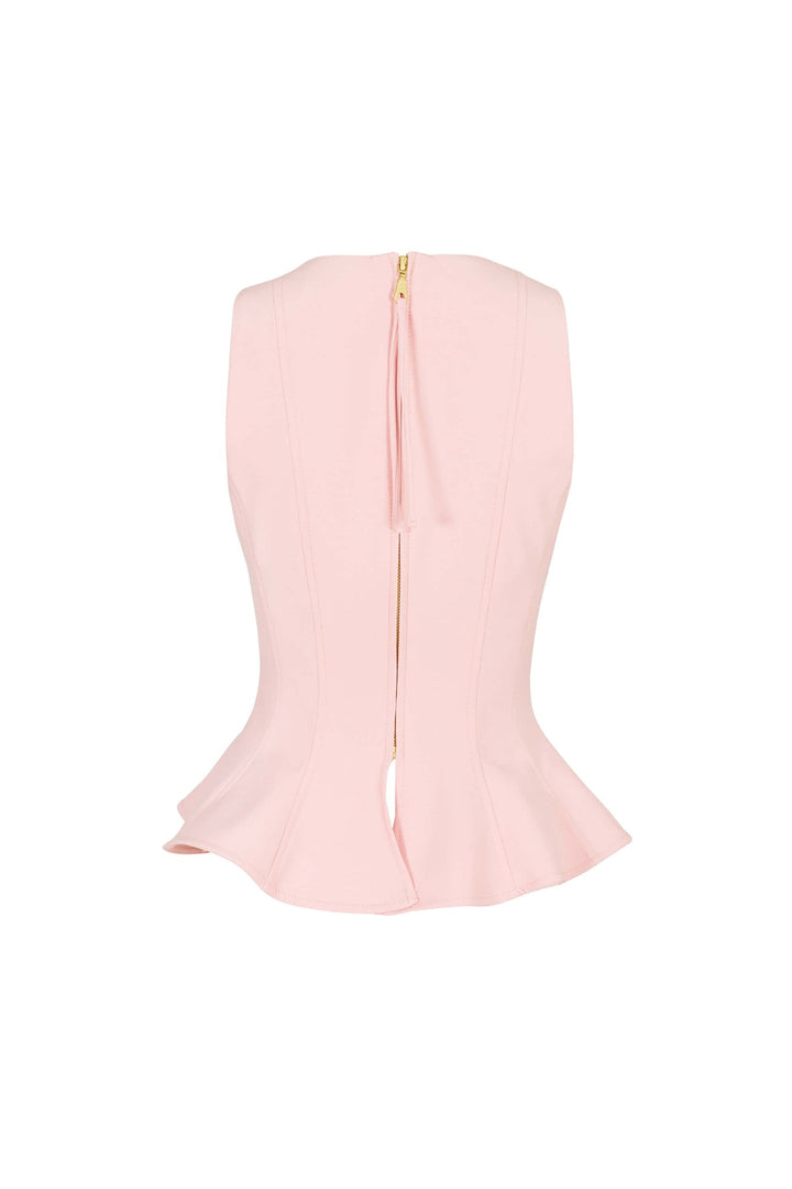 Blusa peplum sin mangas con escote cuadrado