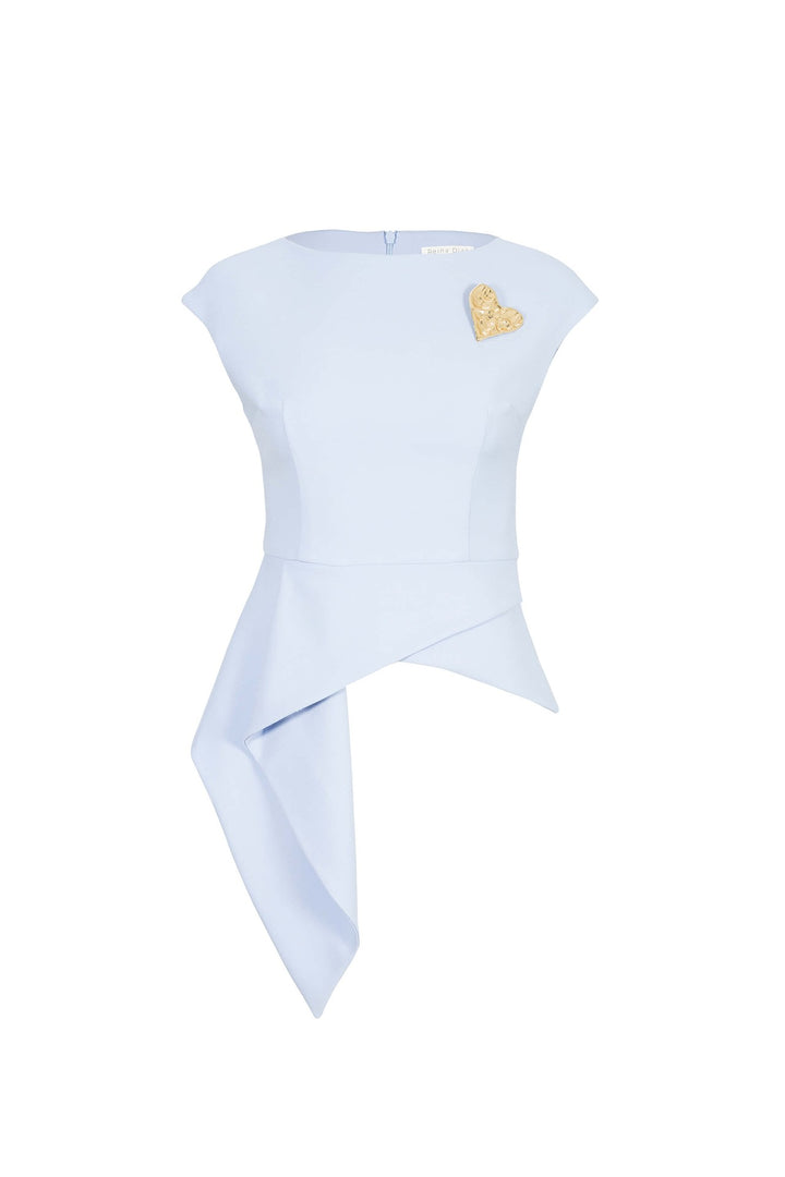 Saco asimétrico con detalle drapeado