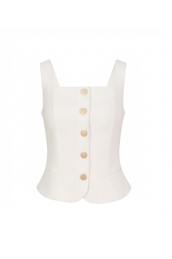 Chaleco estructurado con botones dorados