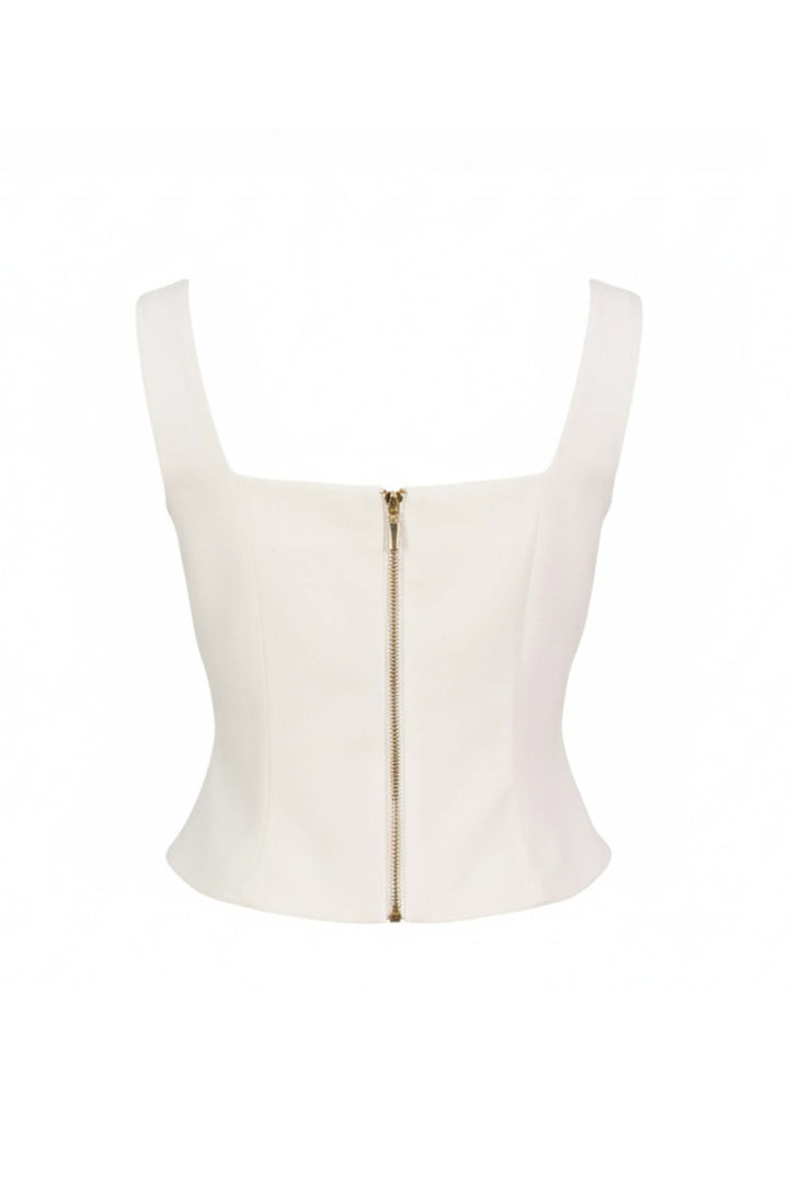 Chaleco estructurado con botones dorados