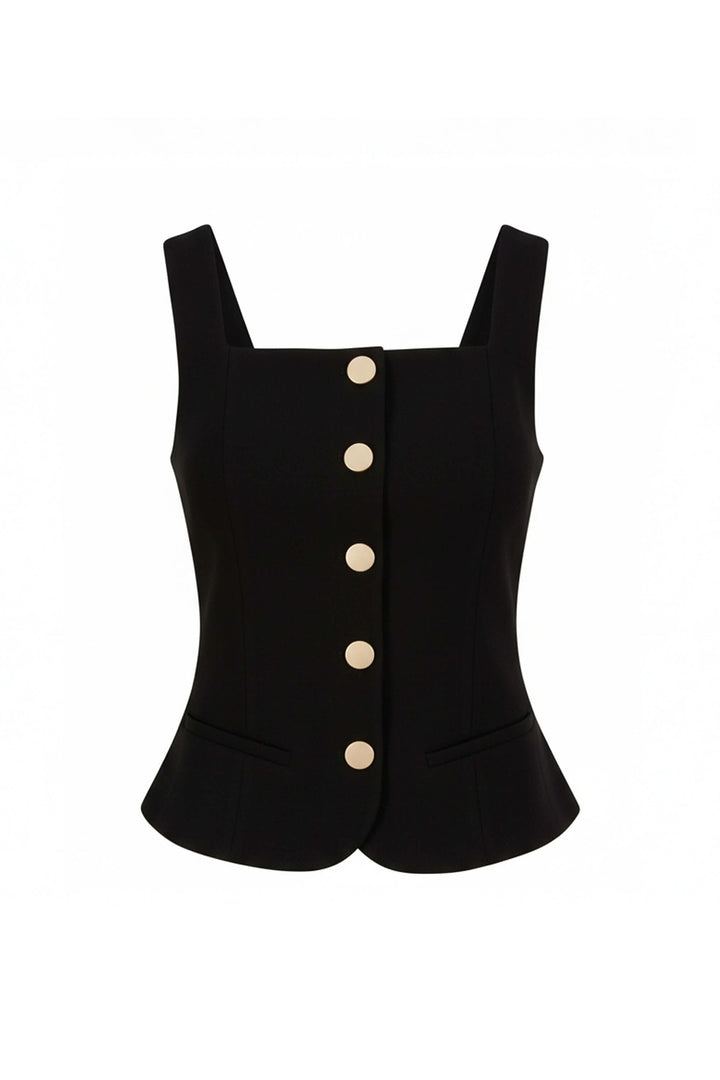 Chaleco estructurado con botones dorados