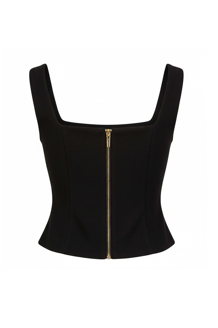 Chaleco estructurado con botones dorados