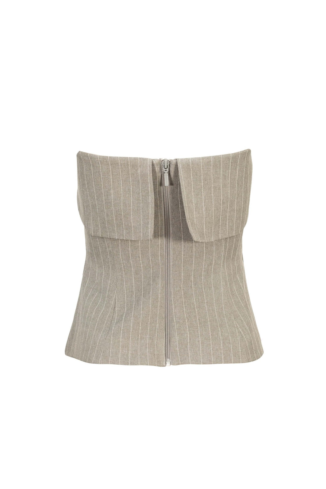 Top strapless con líneas finas