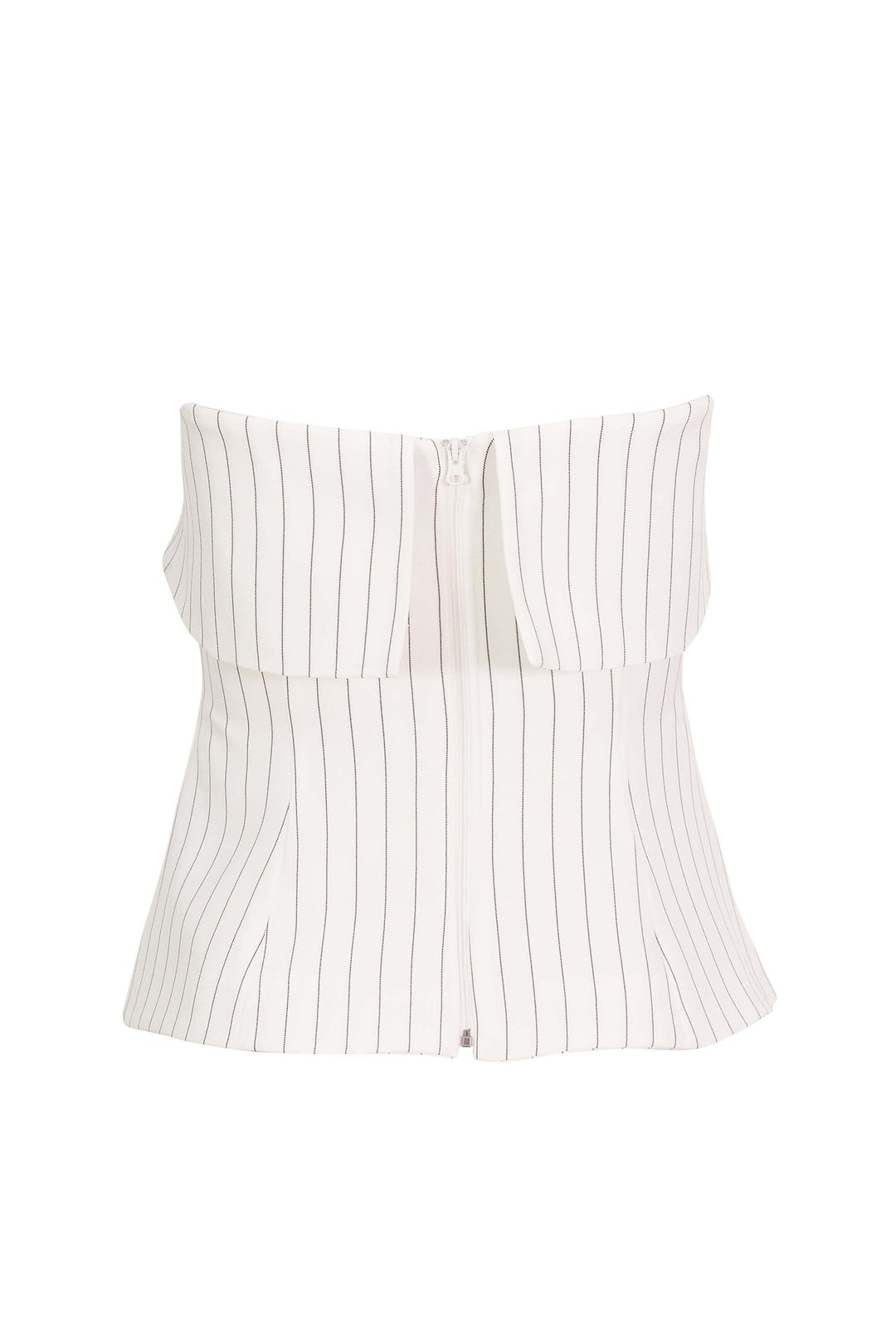 Top strapless con líneas finas