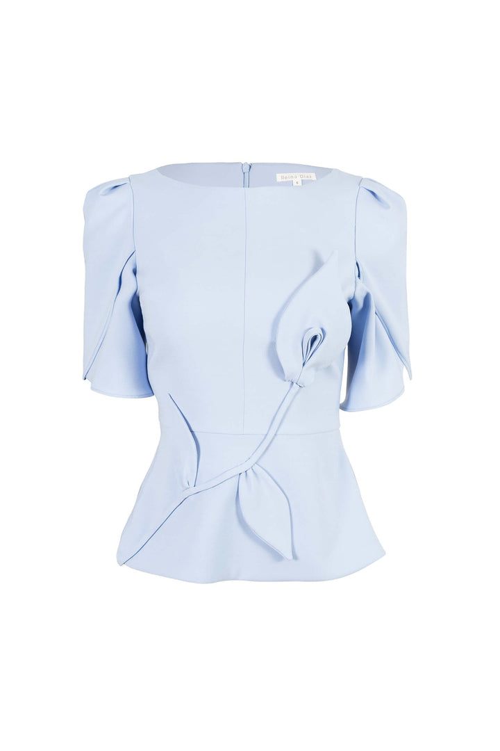 Saco estructurado con escultura floral