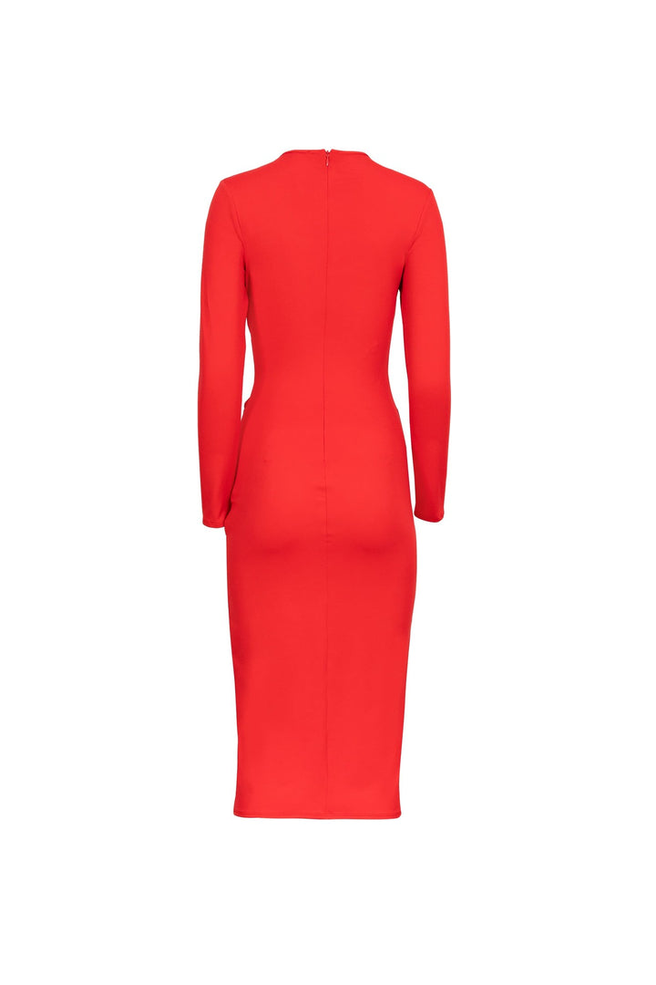 Vestido drapeado con abertura frontal