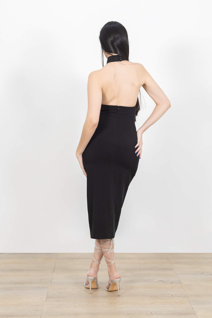 Vestido midi satinado