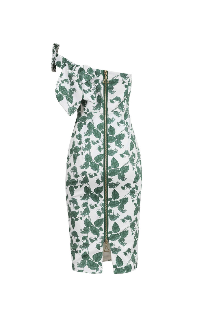 Vestido midi de un hombro