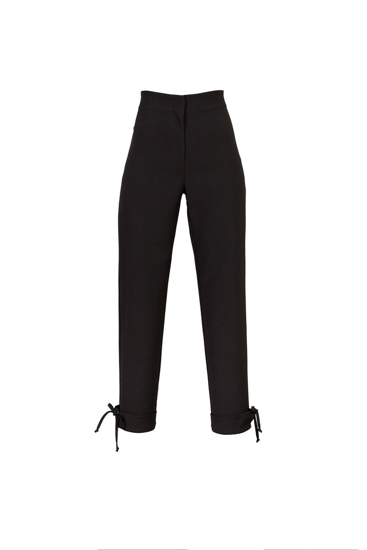 Pantalón de vestir con lazo en bastilla