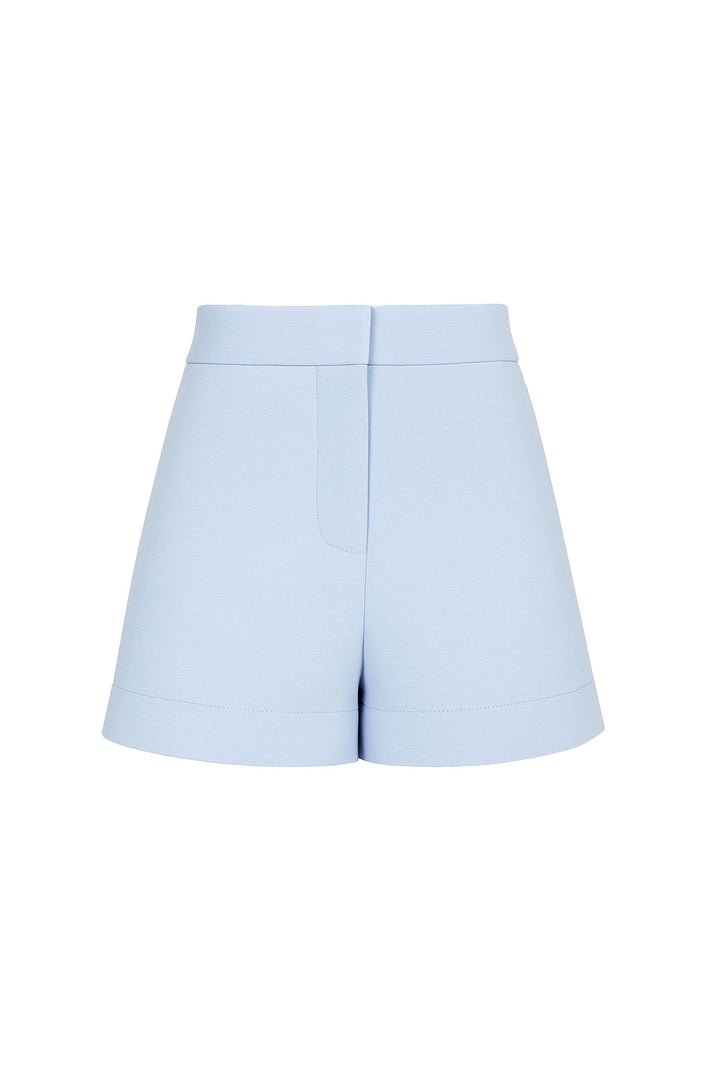 Short estructurado de tiro alto con dobladillo