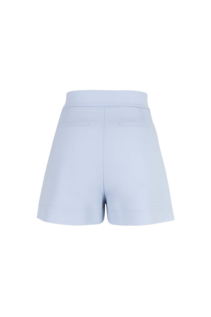 Short estructurado de tiro alto con dobladillo