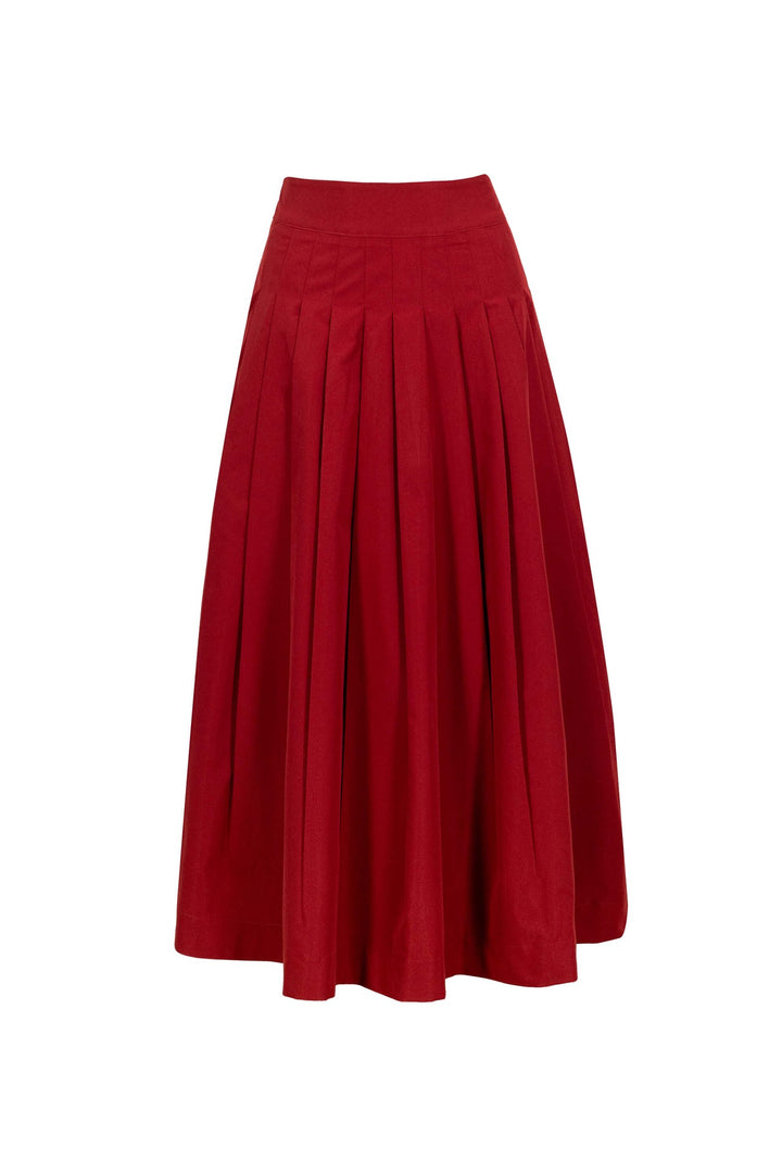 Falda midi plisada de vestir