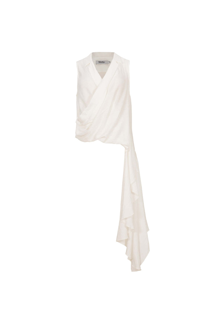 Blusa asimétrica con drapeado