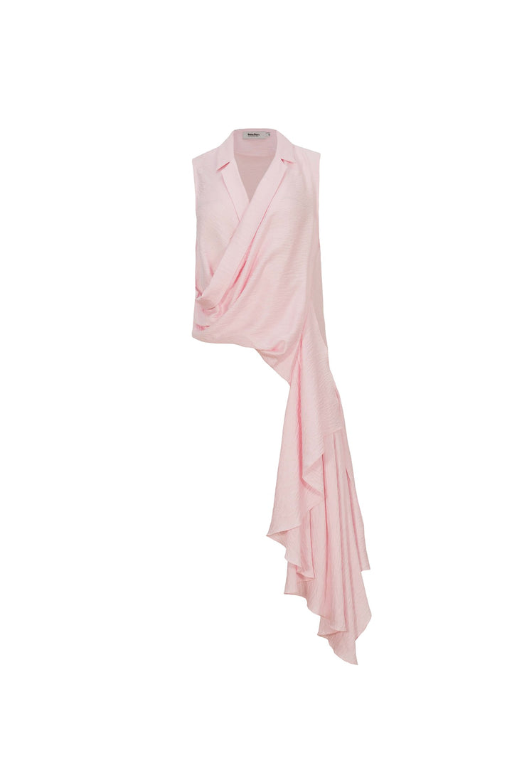 Blusa asimétrica con drapeado