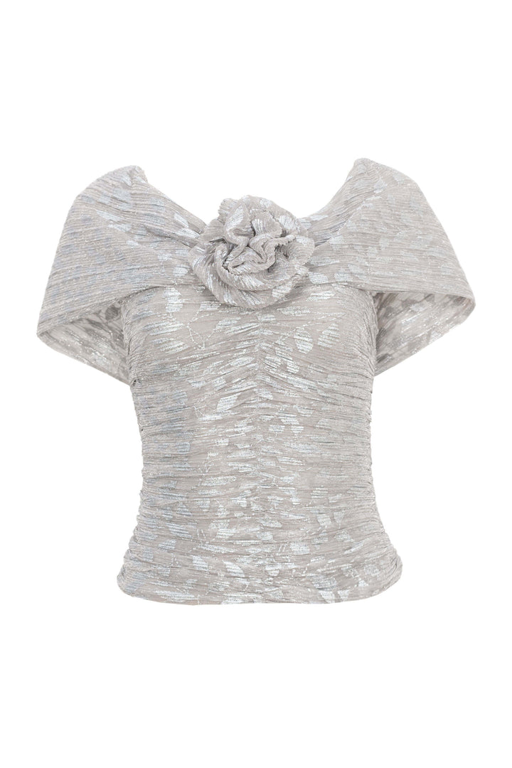 Blusa a los hombros drapeada