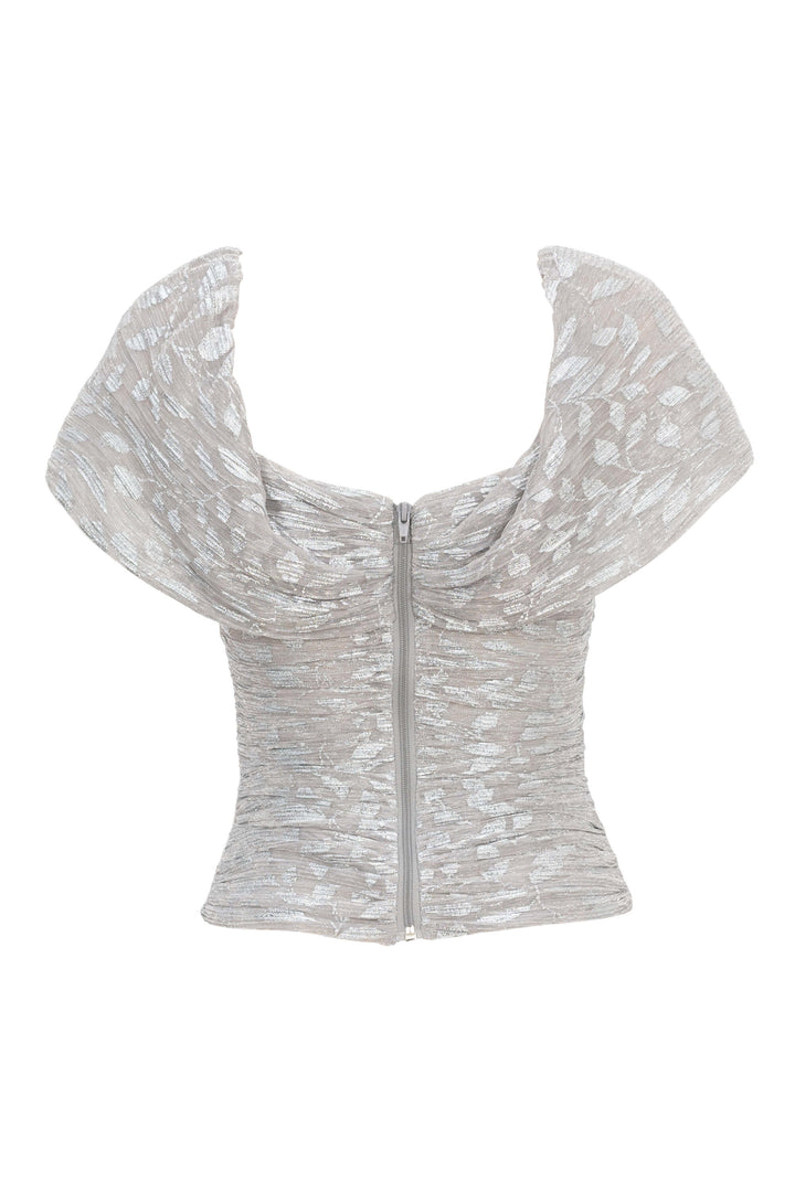 Blusa a los hombros drapeada