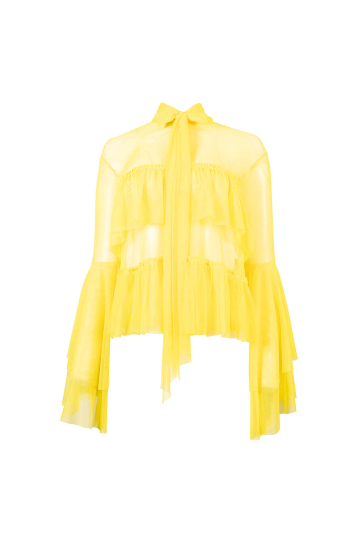 Blusa de tul con volantes