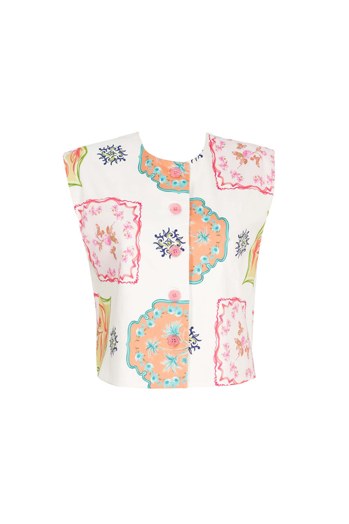 Chaleco tipo sastre estampado