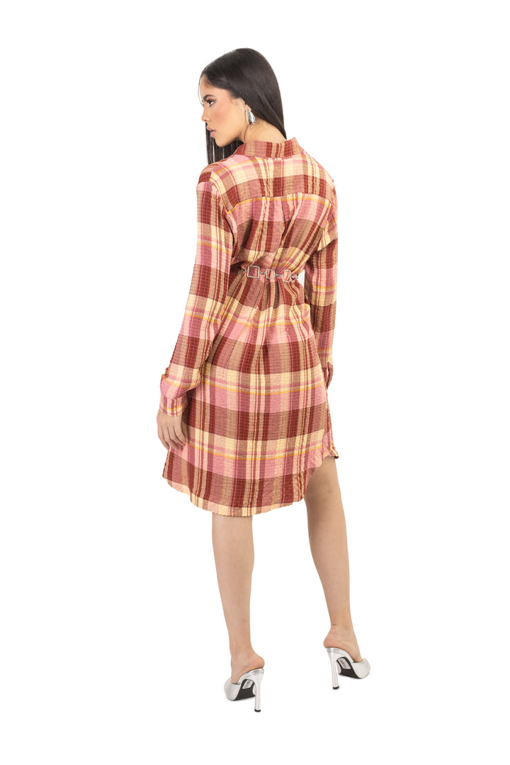 Vestido camisero de cuadros