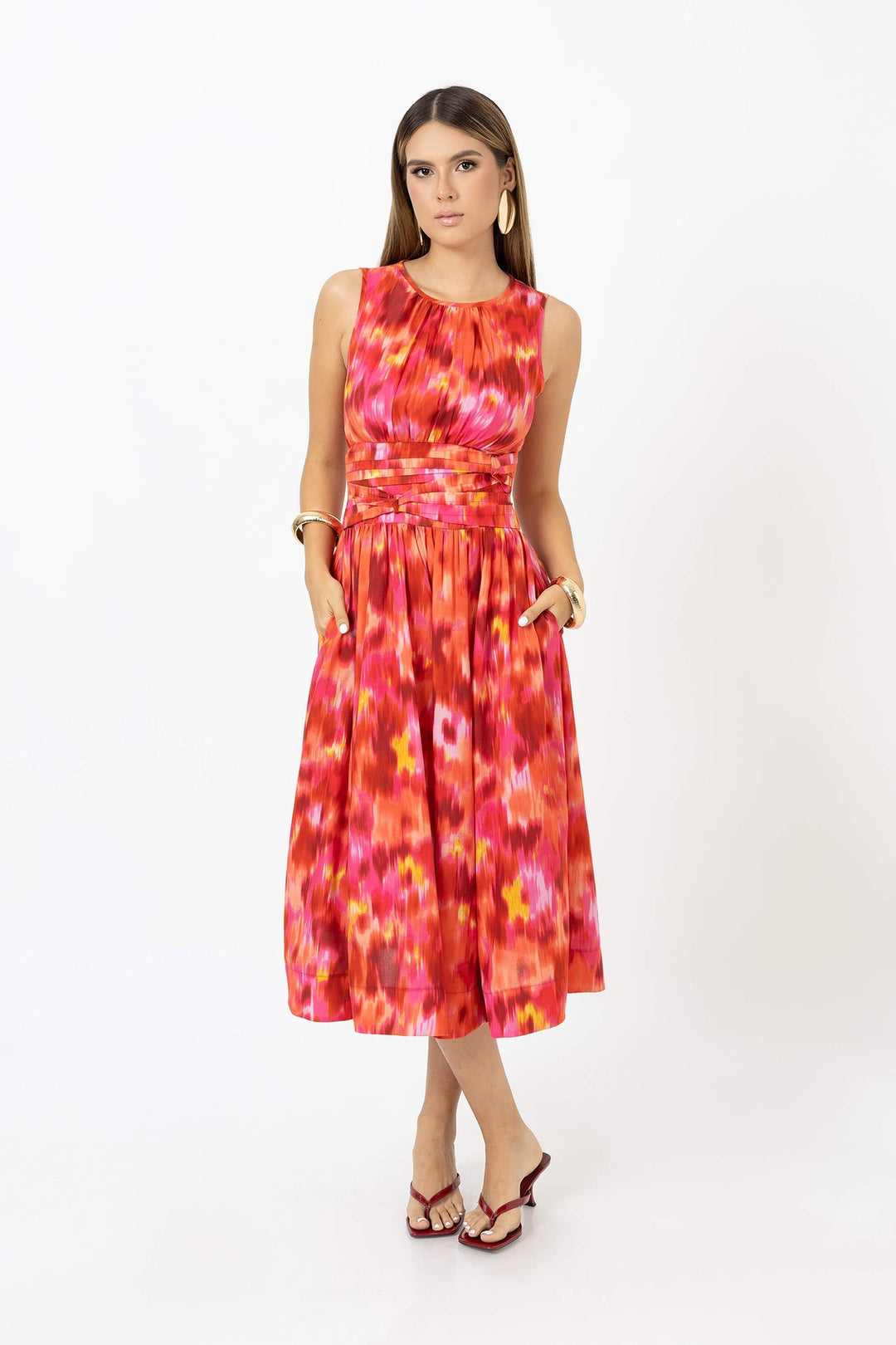 Vestido midi estampado