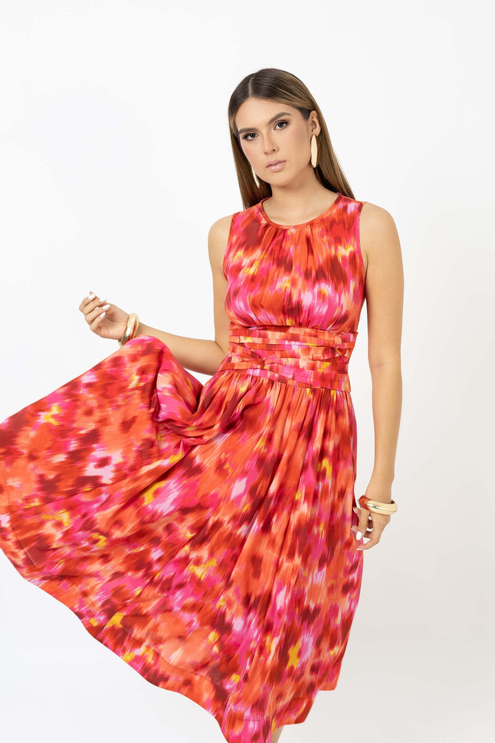 Vestido midi estampado