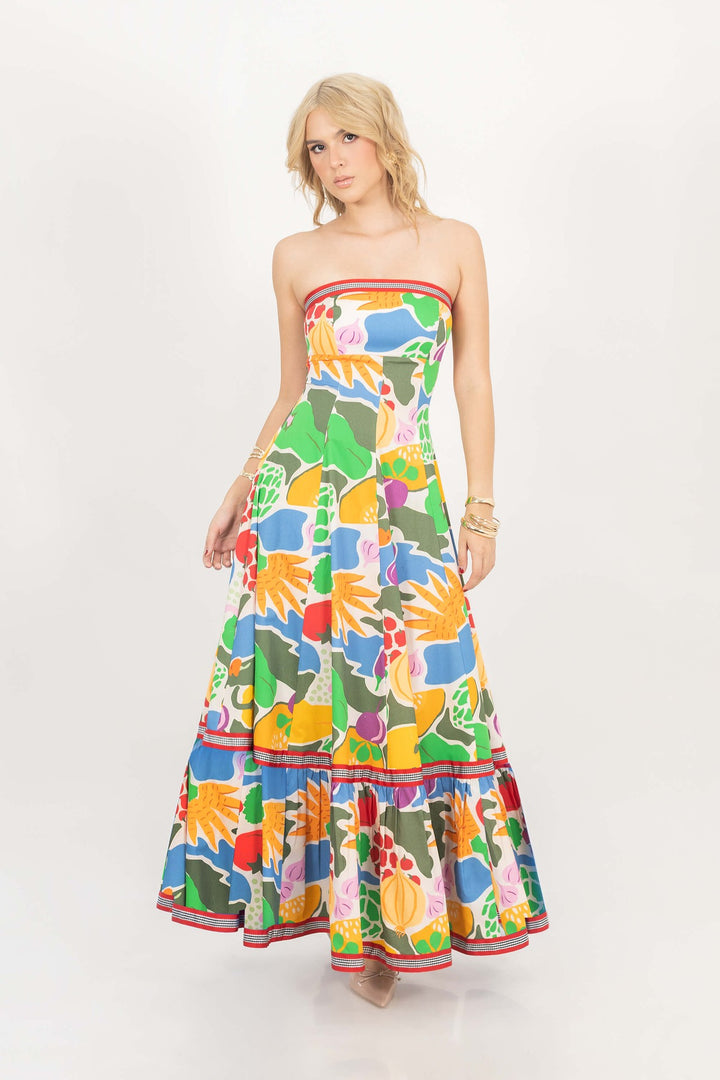 Vestido maxi estampado