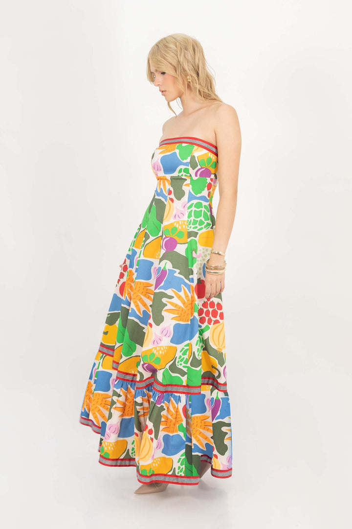 Vestido maxi estampado