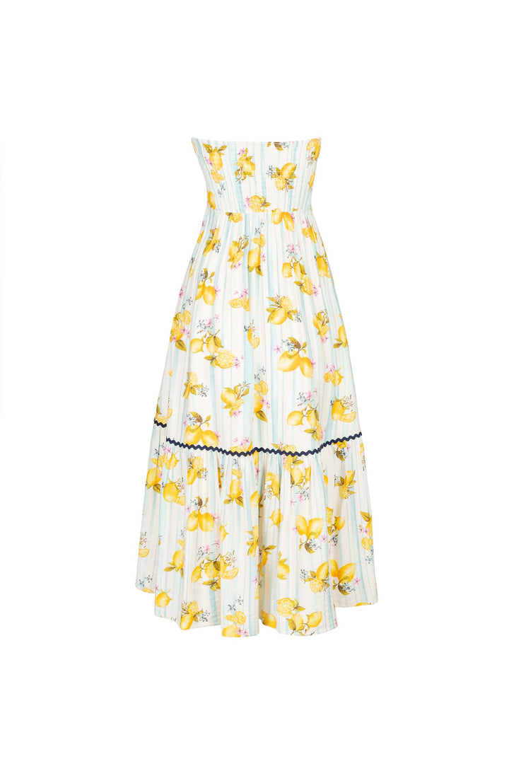 Vestido strapless con moño