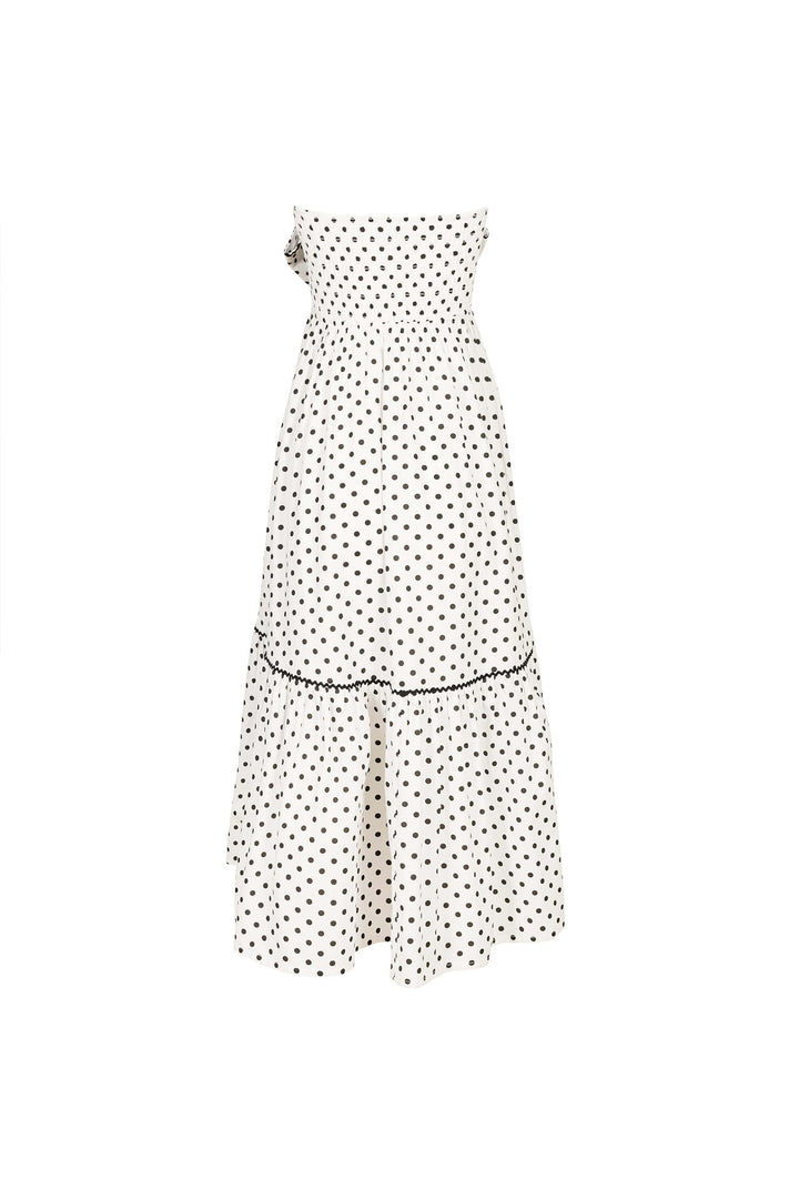 Vestido strapless con moño