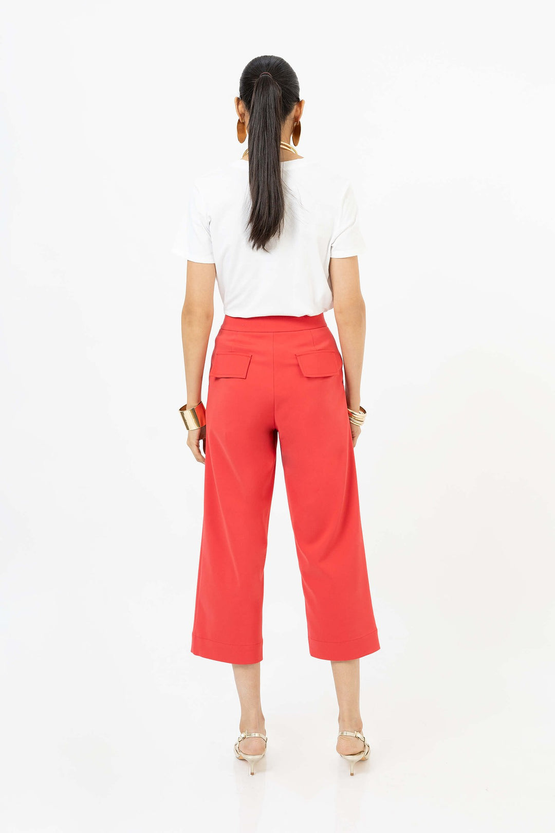 Pantalón culotte tiro alto estructurado