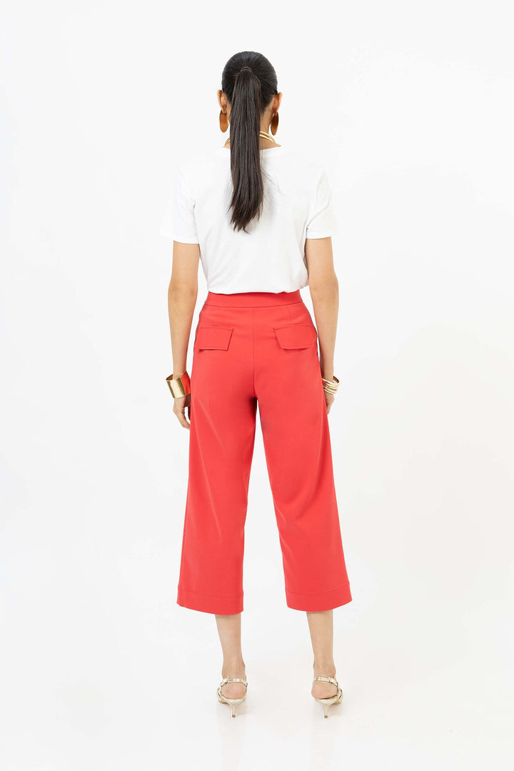 Pantalón culotte tiro alto estructurado