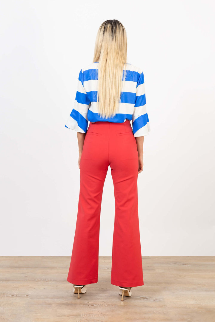 Pantalón palazzo con botones dorados