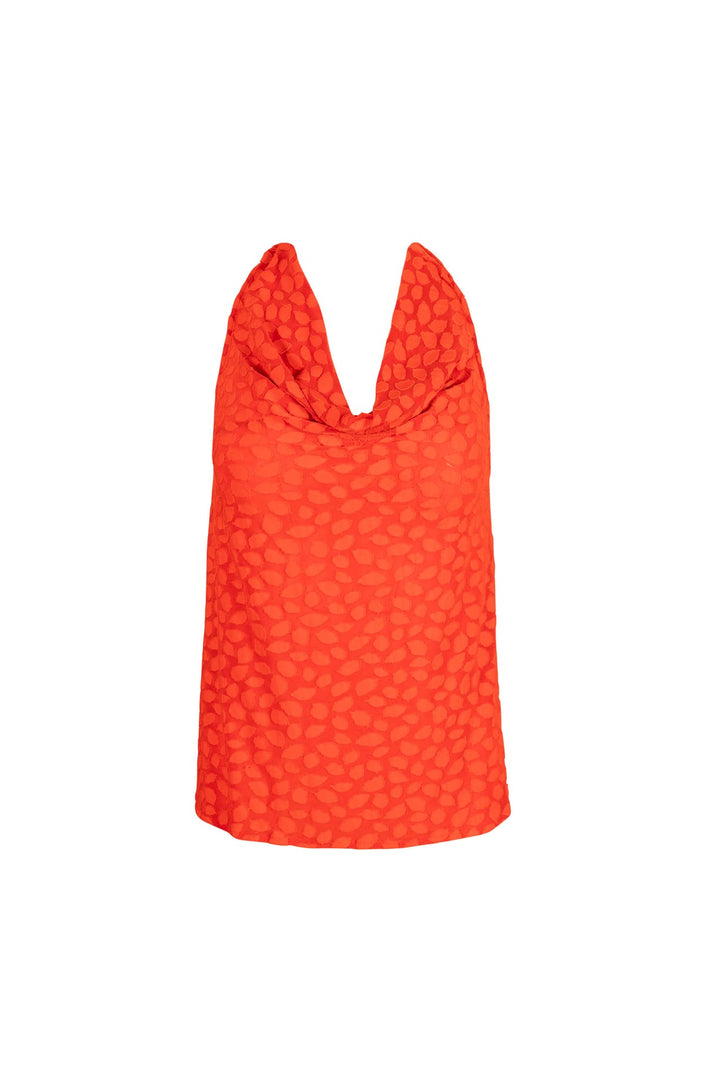 Blusa halter con escote drapeado