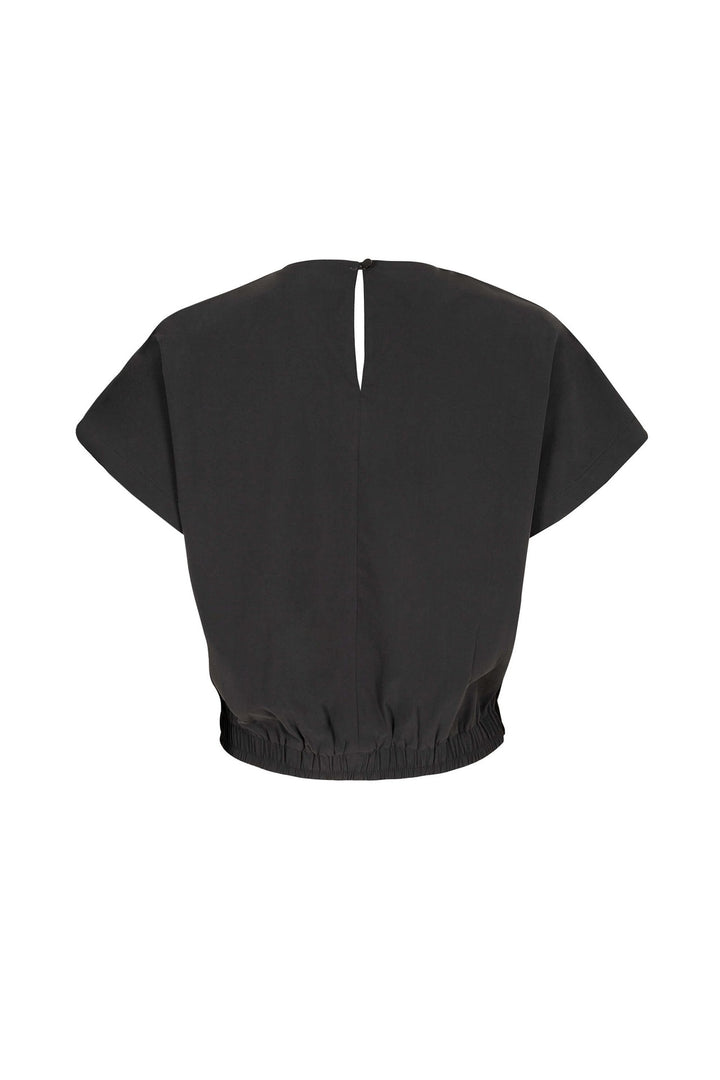 Blusa corta con resorte y manga amplia