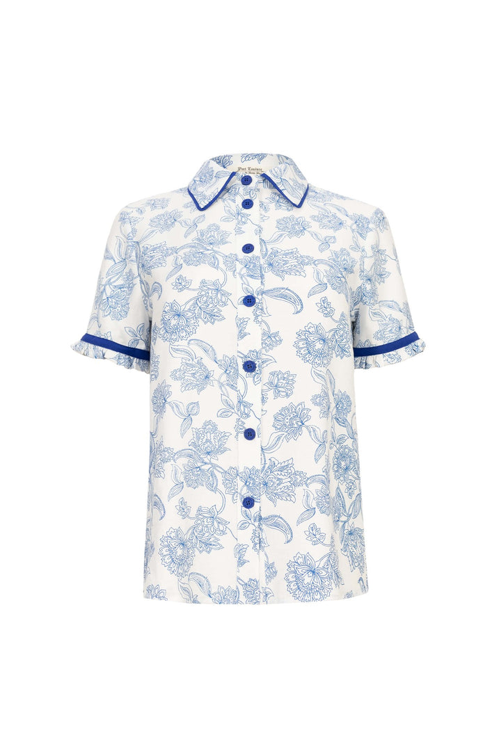 Blusa estampada con cuello camisero