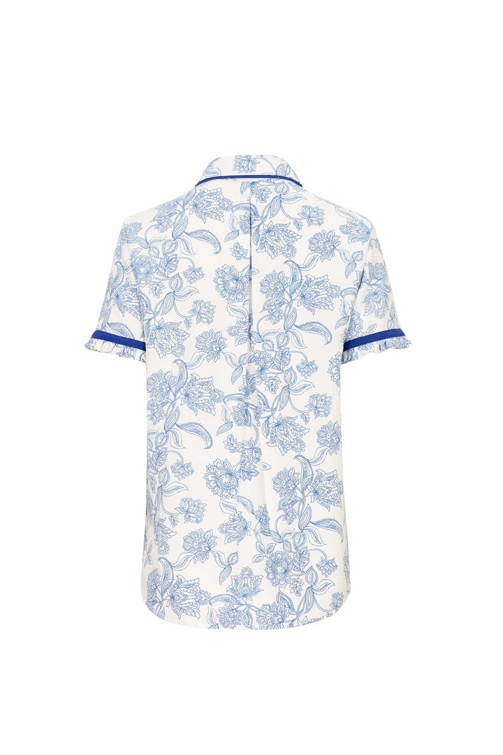 Blusa estampada con cuello camisero