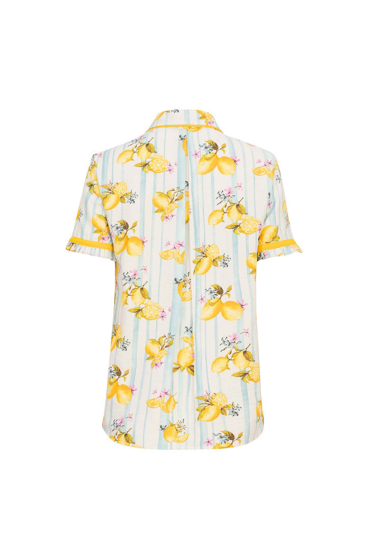 Blusa estampada con cuello camisero