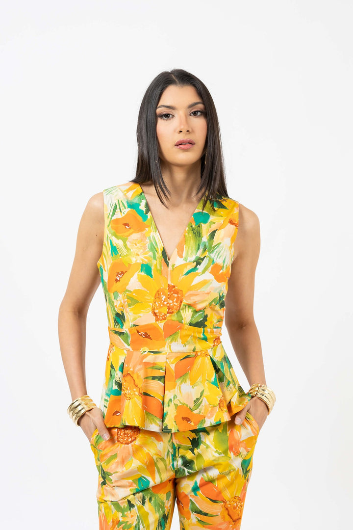 Saco peplum sin mangas