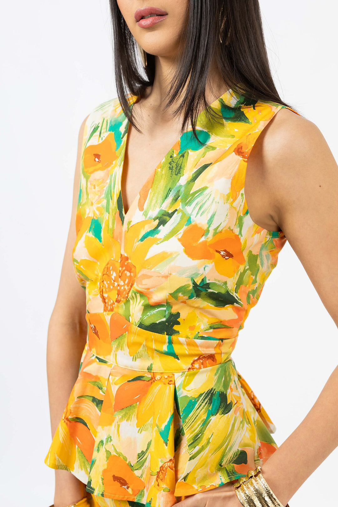 Saco peplum sin mangas