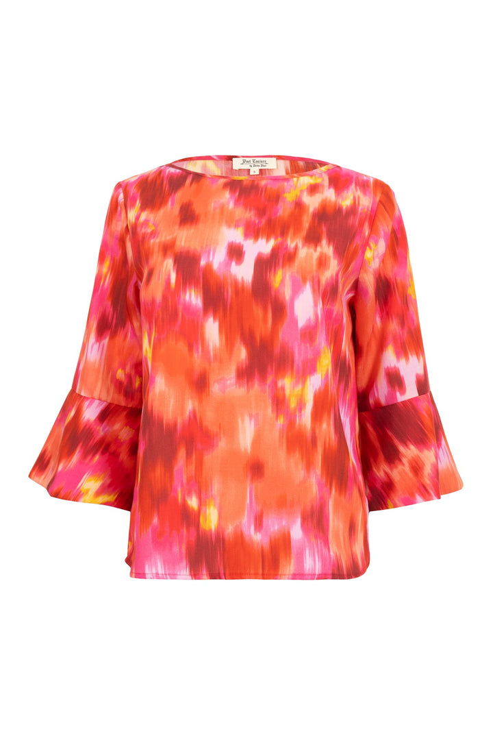 Blusa estampada manga acampanada